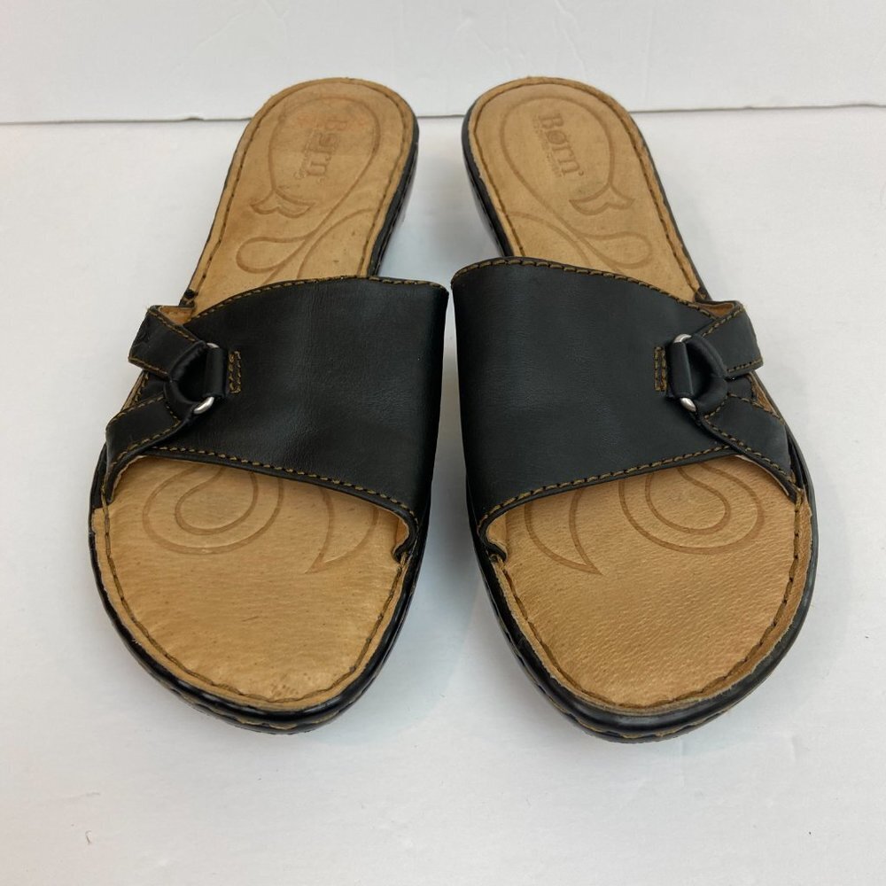 NWOT BORN Brown Leather Slip On Mules Sz 10 M/ W - Picture 5 of 8